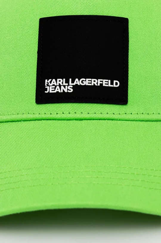 Βαμβακερό καπέλο του μπέιζμπολ Karl Lagerfeld Jeans πράσινο