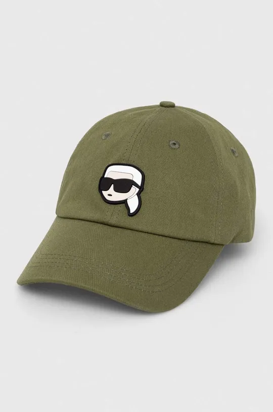 πράσινο Βαμβακερό καπέλο του μπέιζμπολ Karl Lagerfeld Unisex