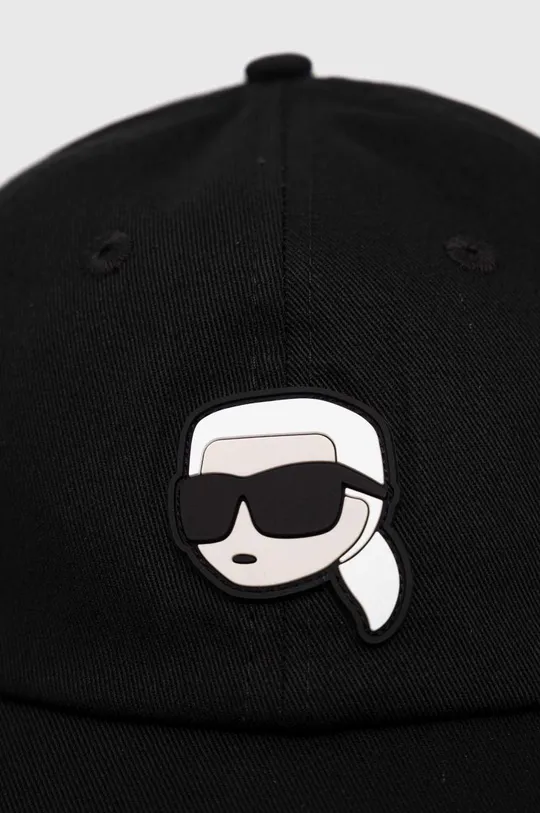 Bombažna bejzbolska kapa Karl Lagerfeld črna