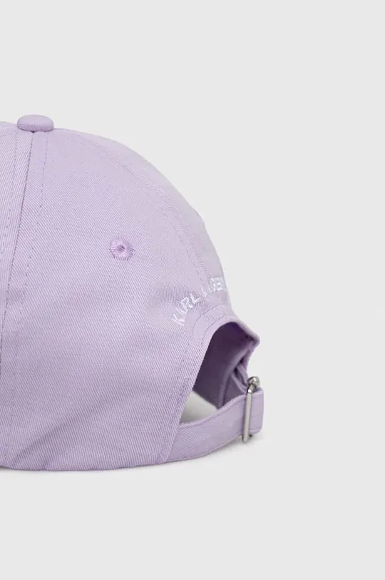 Βαμβακερό καπέλο του μπέιζμπολ Karl Lagerfeld μωβ
