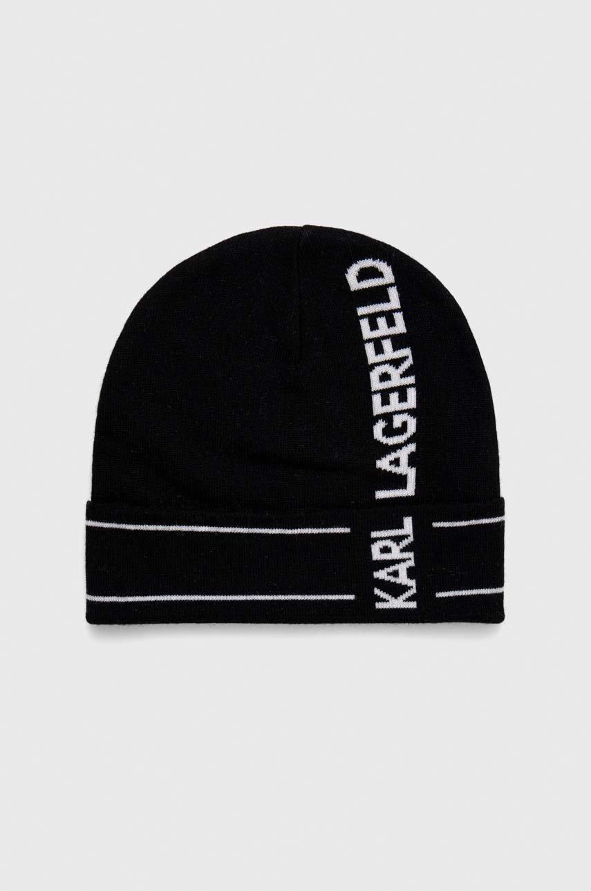 czarny Karl Lagerfeld czapka z domieszką kaszmiru Unisex
