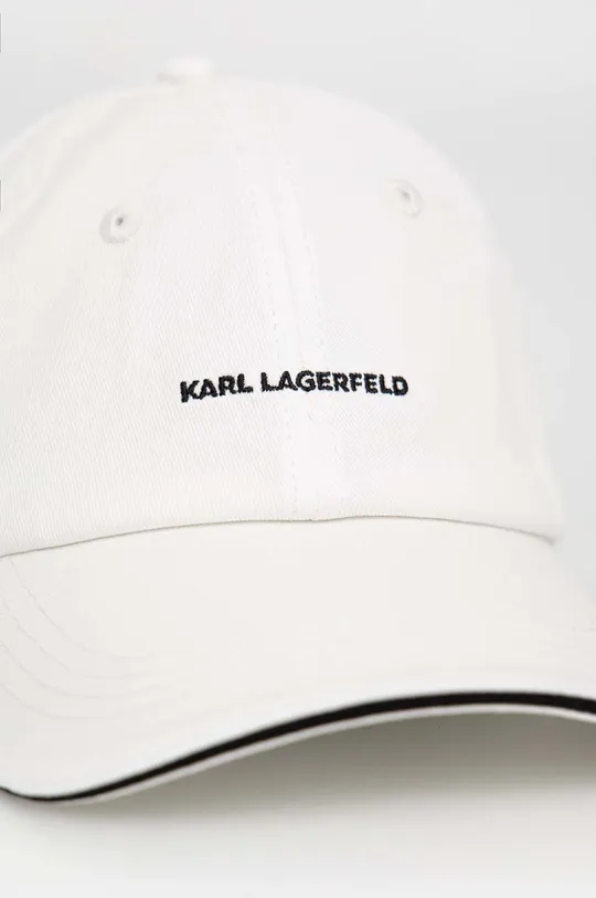 Karl Lagerfeld czapka z daszkiem bawełniana biały