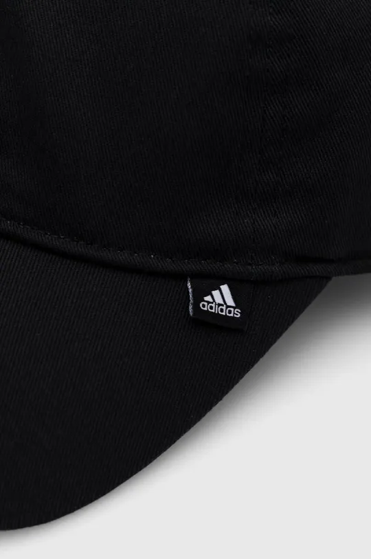 Βαμβακερό καπέλο του μπέιζμπολ adidas μαύρο