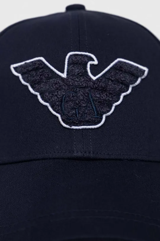 Βαμβακερό καπέλο του μπέιζμπολ Emporio Armani Underwear σκούρο μπλε