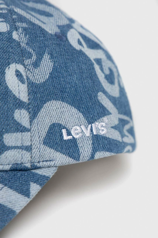 Βαμβακερό καπέλο του μπέιζμπολ Levi's μπλε