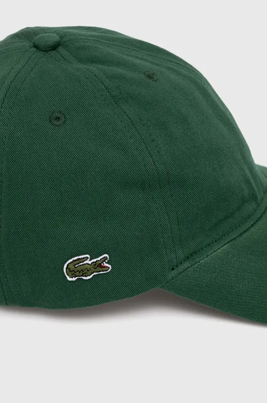 Βαμβακερό καπέλο του μπέιζμπολ Lacoste πράσινο