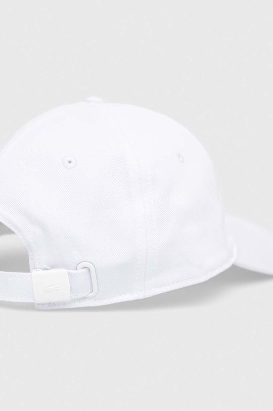 Bavlněná baseballová čepice Lacoste bílá