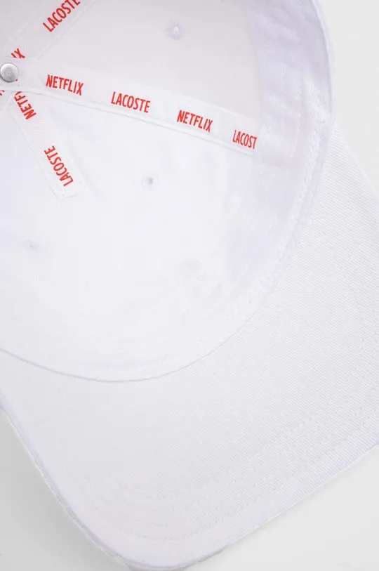 λευκό Βαμβακερό καπέλο Lacoste x Netflix