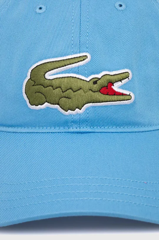 Βαμβακερό καπέλο του μπέιζμπολ Lacoste μπλε