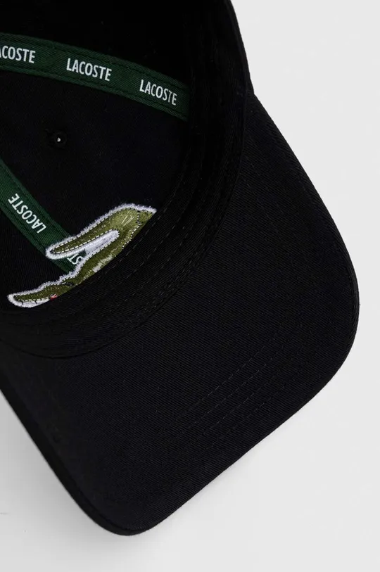 μαύρο Βαμβακερό καπέλο του μπέιζμπολ Lacoste