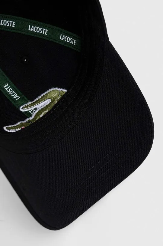 black Lacoste cotton baseball cap