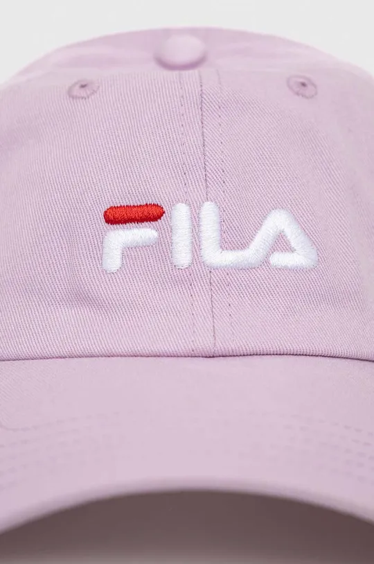 Βαμβακερό καπέλο του μπέιζμπολ Fila ροζ
