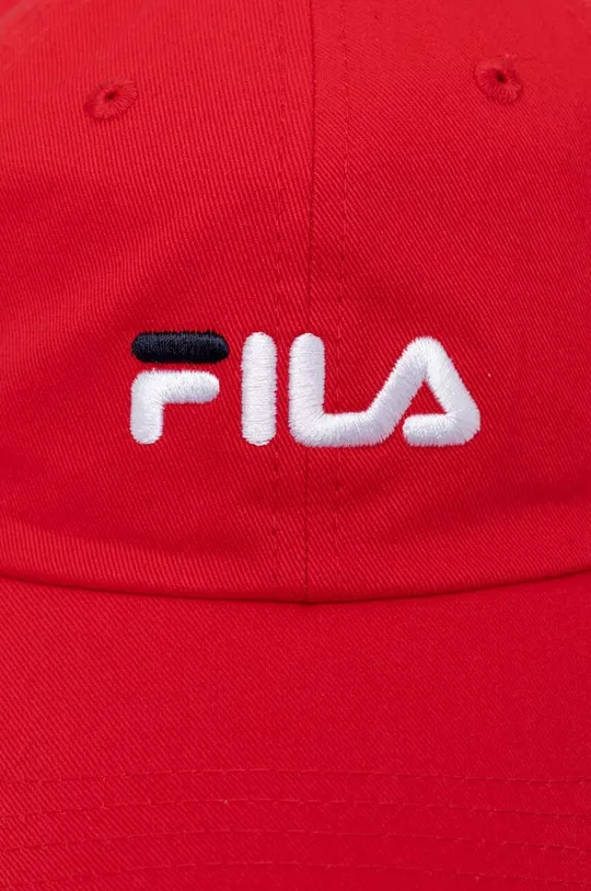 Βαμβακερό καπέλο του μπέιζμπολ Fila κόκκινο