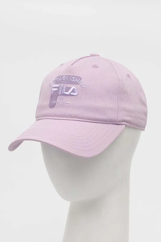 fioletowy Fila czapka z daszkiem bawełniana Unisex