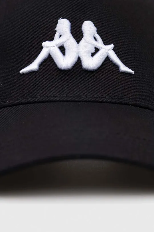 Βαμβακερό καπέλο του μπέιζμπολ Kappa μαύρο