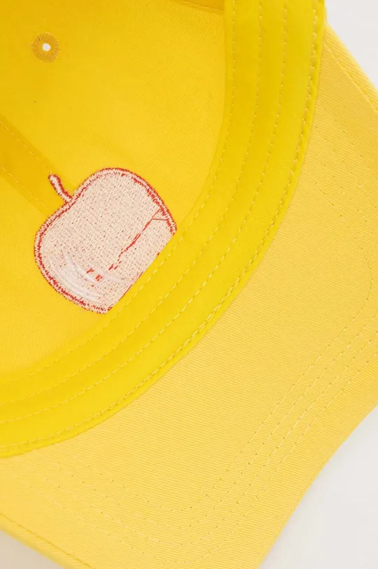 κίτρινο Βαμβακερό καπέλο του μπέιζμπολ United Colors of Benetton
