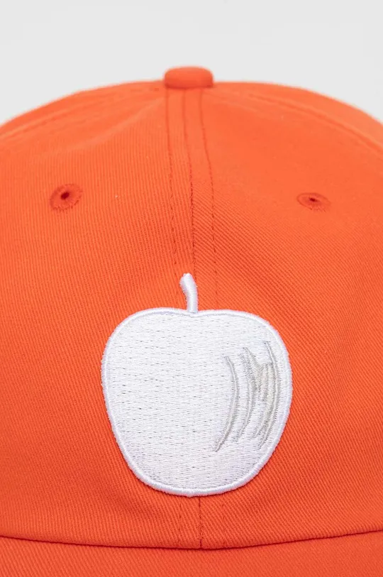United Colors of Benetton czapka z daszkiem bawełniana pomarańczowy