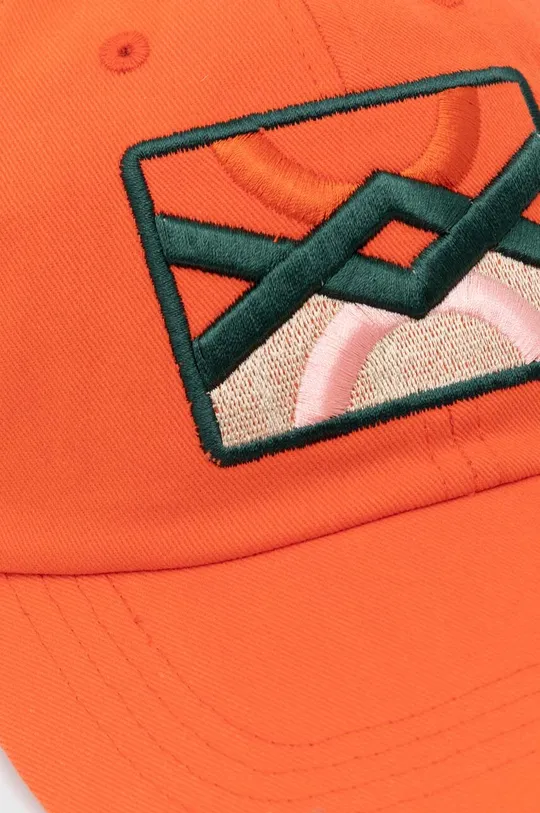 United Colors of Benetton czapka z daszkiem bawełniana pomarańczowy