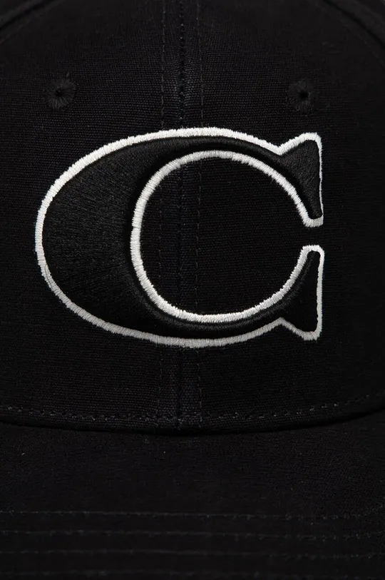 Βαμβακερό καπέλο του μπέιζμπολ Coach μαύρο