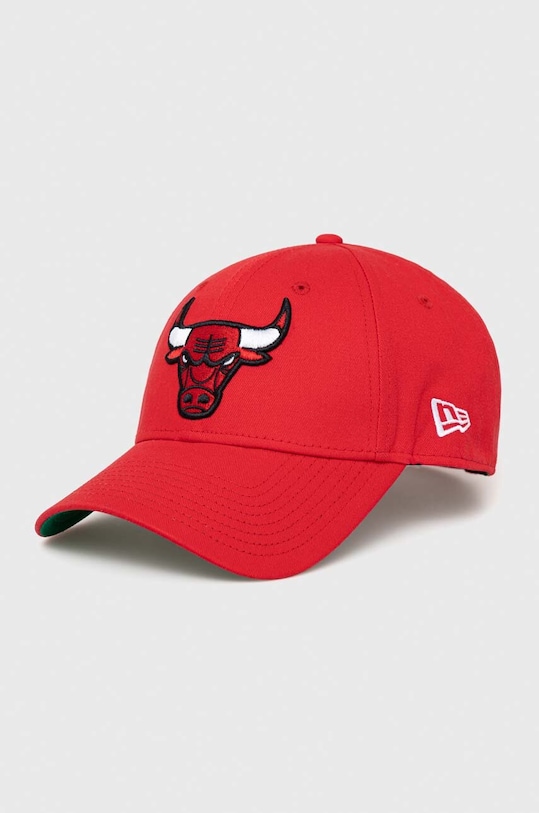 Бавовняна бейсболка New Era x Chicago Bulls колір червоний з аплікацією ...