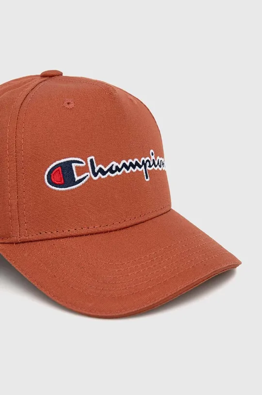 Βαμβακερό καπέλο του μπέιζμπολ Champion καφέ