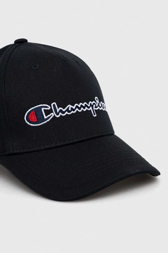 Βαμβακερό καπέλο του μπέιζμπολ Champion μαύρο