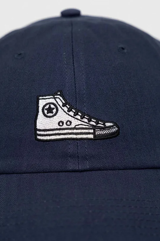 Βαμβακερό καπέλο του μπέιζμπολ Converse σκούρο μπλε