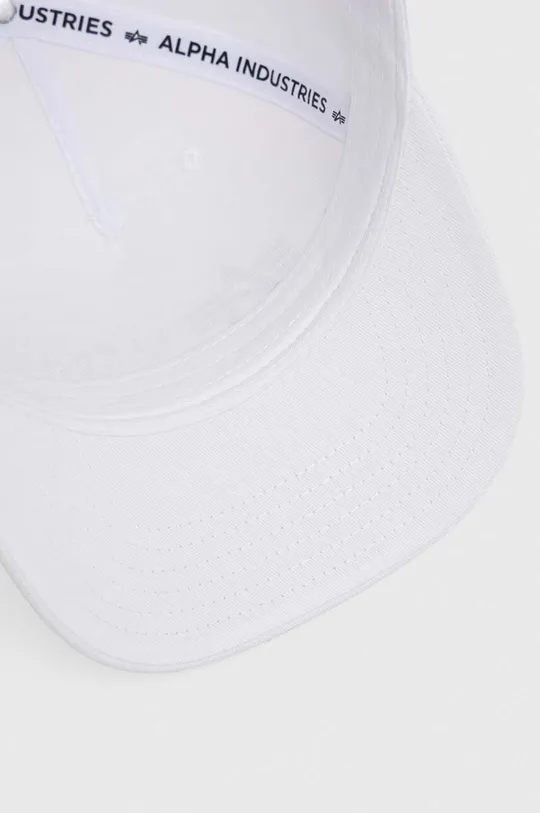 biały Alpha Industries czapka bawełniana