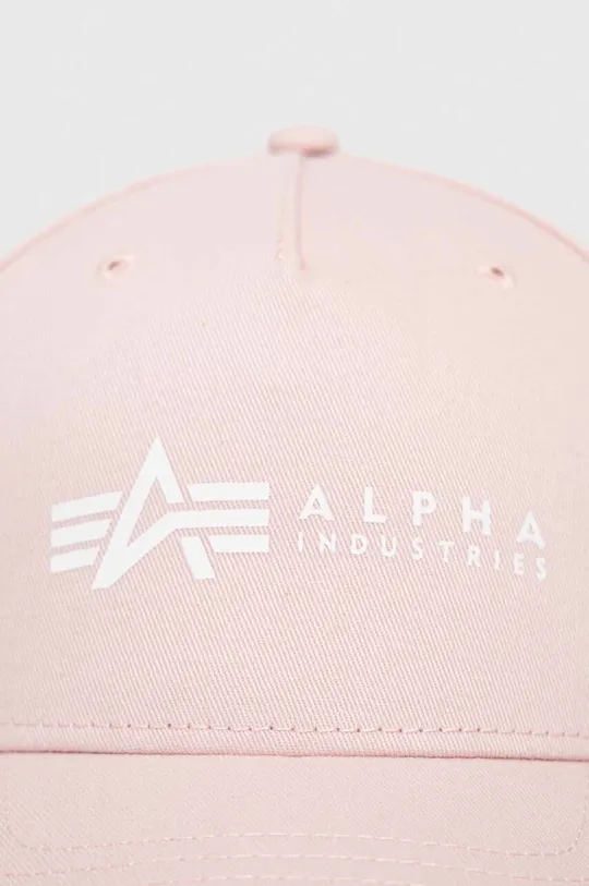 Памучна шапка Alpha Industries розов
