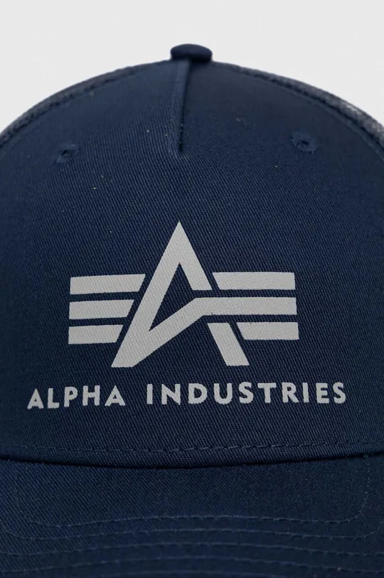 Bavlnená čiapka Alpha Industries tmavomodrá