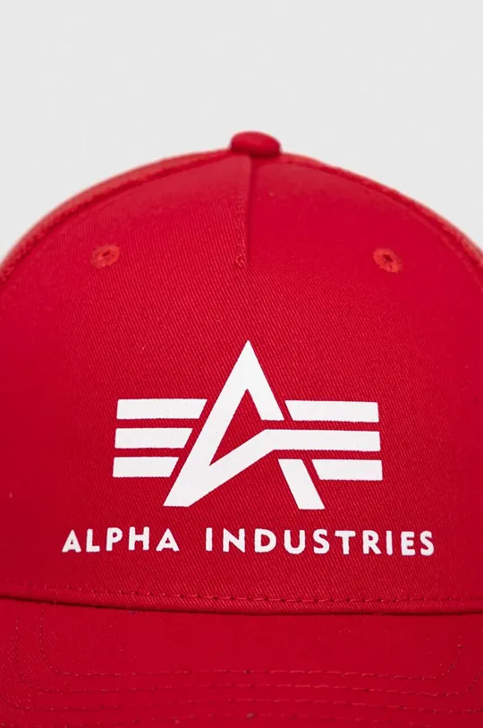 Памучна шапка Alpha Industries червен
