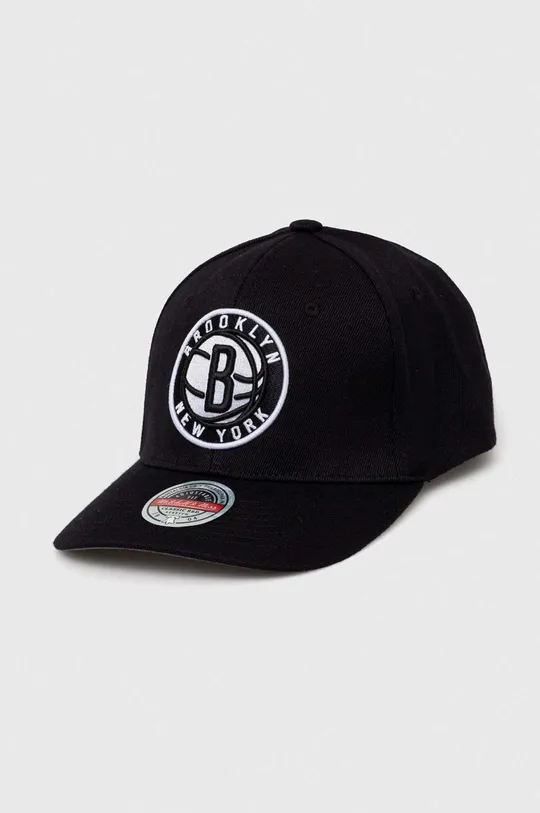 czarny Mitchell&Ness czapka z daszkiem z domieszką wełny Brooklyn Nets Unisex