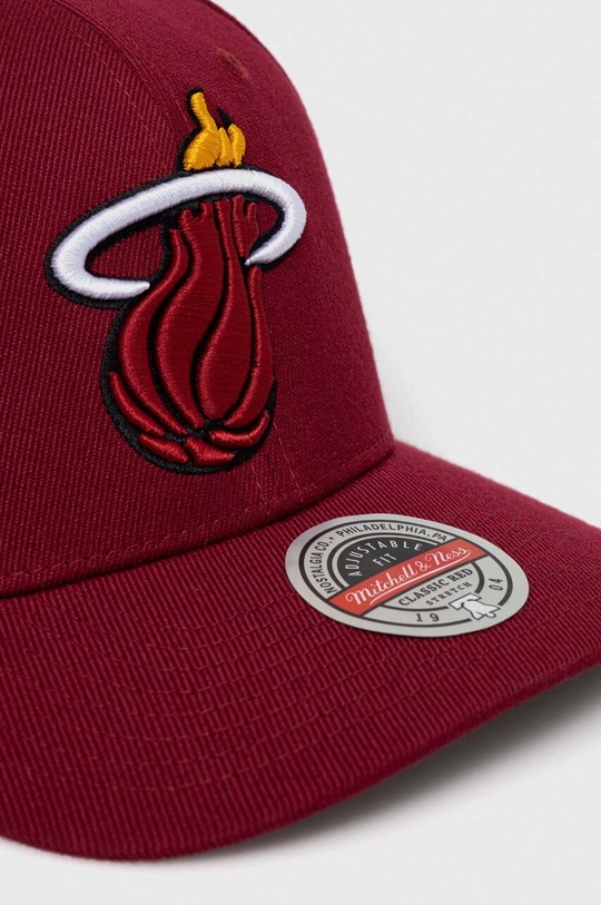 Καπάκι με μείγμα μαλλί Mitchell&Ness Miami Heat μπορντό