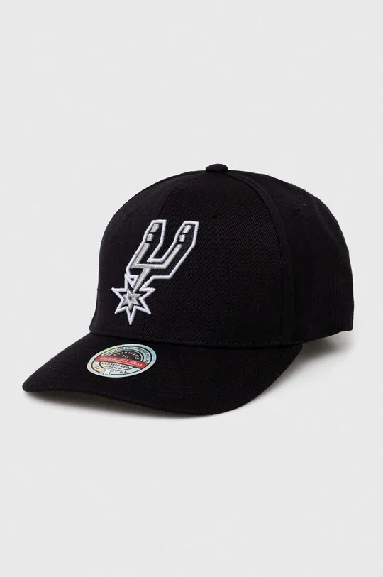 czarny Mitchell&Ness czapka z daszkiem z domieszką wełny San Antonio Spurs Unisex