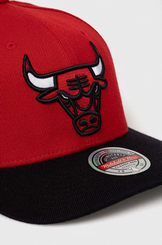 Kapa iz mešanice volne Mitchell&Ness Chicago Bulls rdeča