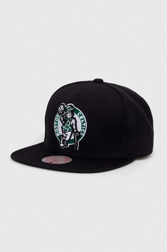 czarny Mitchell&Ness czapka z daszkiem z domieszką wełny Boson Celtics Unisex