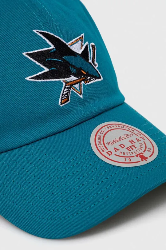 Βαμβακερό καπέλο του μπέιζμπολ Mitchell&Ness San Jose Sharks τιρκουάζ