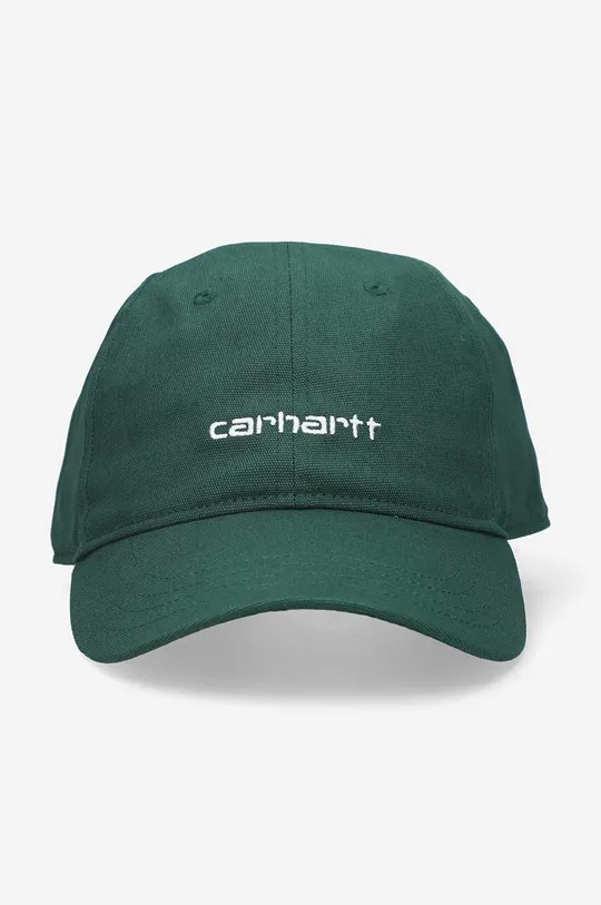 zielony Carhartt WIP czapka z daszkiem bawełniana Canvas Script Unisex
