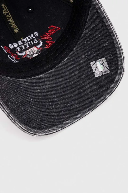 μαύρο Βαμβακερό καπέλο του μπέιζμπολ Mitchell&Ness Chicago Bulls