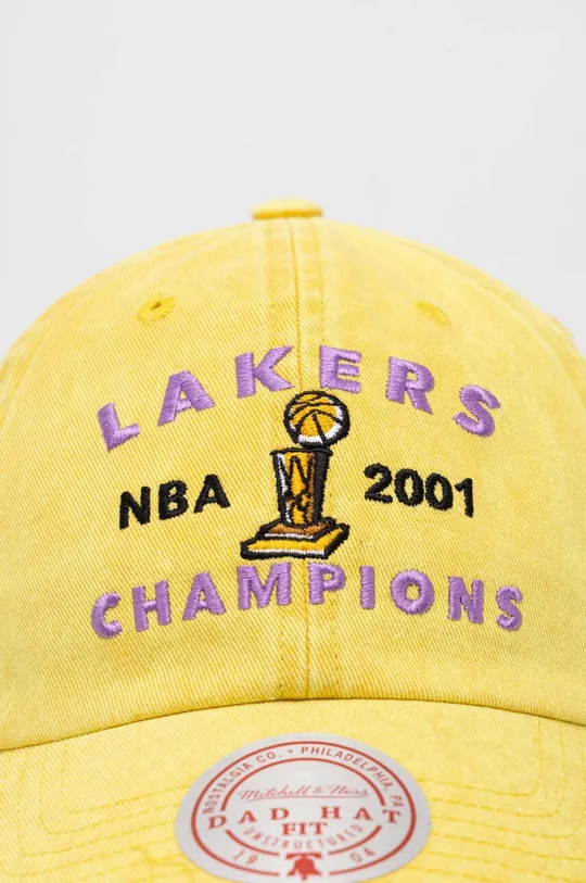 Βαμβακερό καπέλο του μπέιζμπολ Mitchell&Ness Los Angeles Lakers κίτρινο