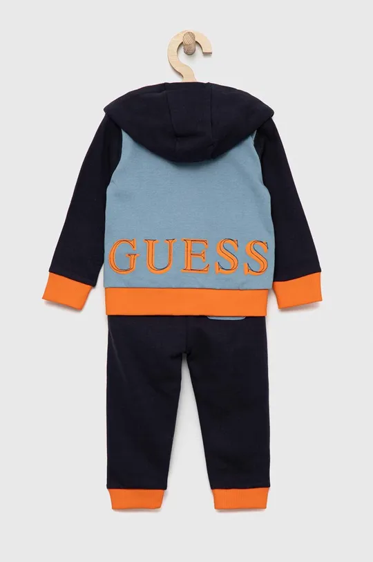 Guess dres bawełniany niemowlęcy niebieski