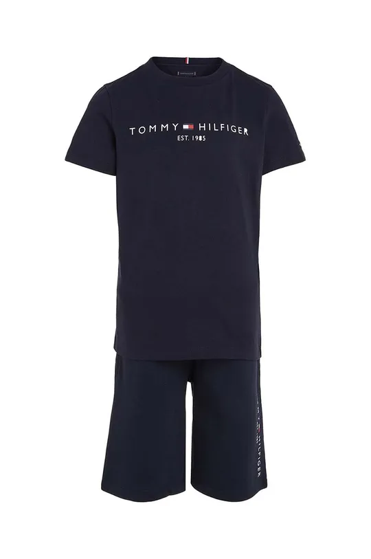 Παιδικό βαμβακερό σετ Tommy Hilfiger σκούρο μπλε