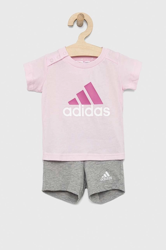 różowy adidas komplet bawełniany dziecięcy I BL CO T Dziewczęcy