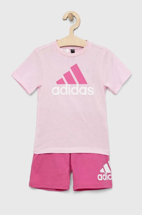 roza Otroški bombažen komplet adidas LK BL CO T Dekliški