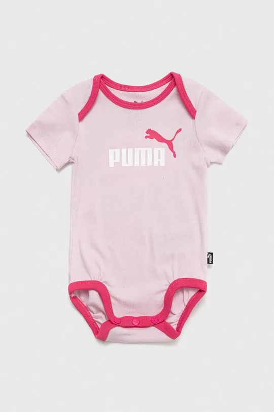 Βρεφικό βαμβακερό σετ Puma Minicats Bow Newborn Set ροζ