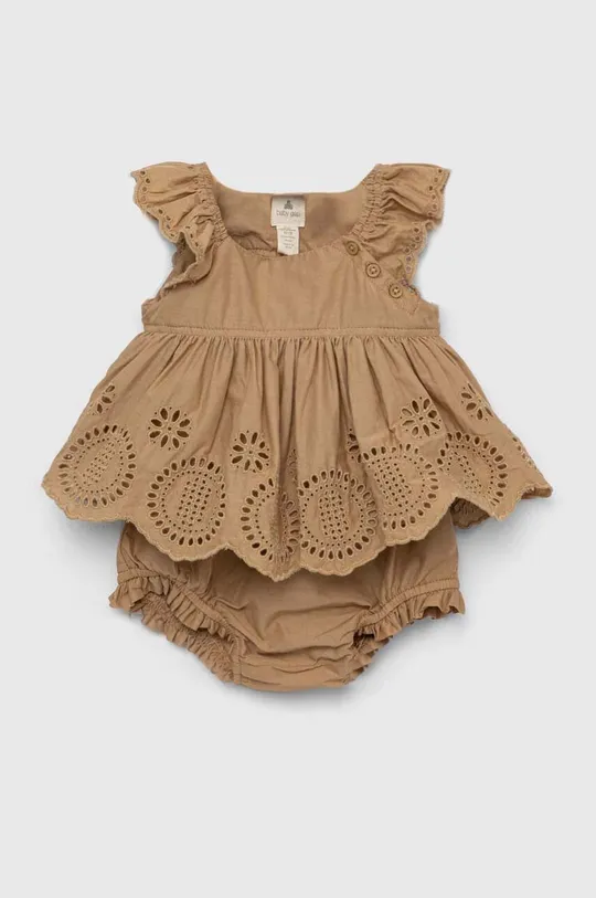 коричневий Дитяча бавовняна сукня GAP Для дівчаток
