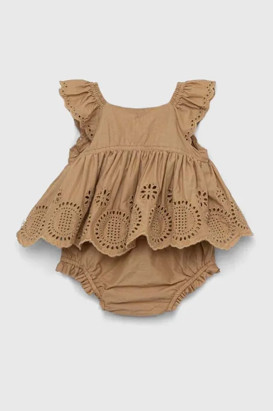 GAP sukienka bawełniana niemowlęca złoty brąz