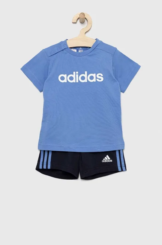 блакитний Дитячий бавовняний комплект adidas I LIN CO T Дитячий