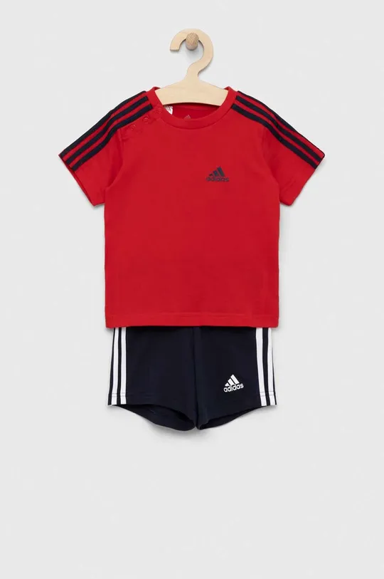 червоний Дитячий бавовняний комплект adidas I 3S Дитячий
