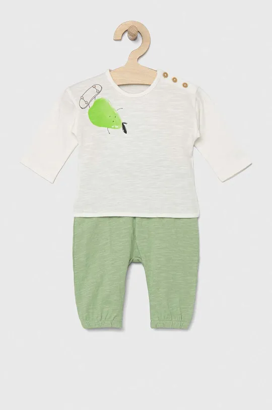 zielony United Colors of Benetton komplet bawełniany niemowlęcy Dziecięcy
